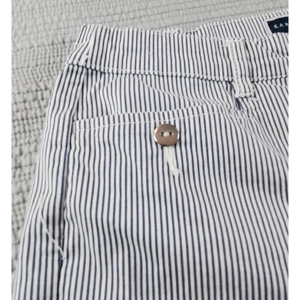 Coastal Nautical Striped Deck Pants Navy White Karen Scott Women's Size 10 - Picture 7 of 14